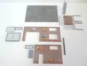 DIY Brick garage with a second-floor platform 1/43 Diorama model kit Scale 1:43