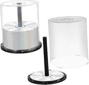 INOOMP 2Pcs CD Storage Organizer Plastic DVD Holder Container Clear Storage Bucket for Up to Discs Sturdy Material for Home Office Use