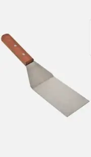 12" Wood Handle Stainless Steel Riveted Restaurant BBQ Grilling Spatula Turner
