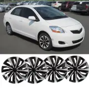 For Toyota Yaris 15" 4Pcs Wheel Covers Snap On Hub Caps Fit R15 Tire & Steel Rim