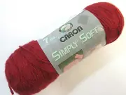 1 Skein Caron Simply Soft Yarn Color Autumn Red Big 7 OZ Skein Hats & Scarves