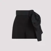 [Alexander Mcqueen] Alexander Mcqueen-Black Cupro Shorts-Donna 38 IT