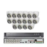 HIKVISION 16CH SECURITY CAMERA SYSTEM COLORVU MINI TURRET 2MP BUILT IN AUDIO