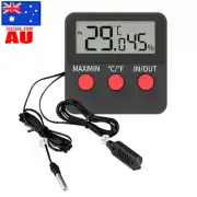 Digital Thermometer Hygrometer Humidity Meters W/ Probe for Egg Incubator AU