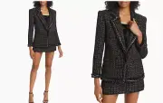 Alice + Olivia Shan Chain-Trim Tweed Jacket Size:0 $695 NWT