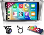 2+32G Android 13 Car Stereo for Toyota Camry 2006 2007 2008 2009 2010 2011, 9 Inch HD Touchscreen Radio, Wireless CarPlay Android Auto GPS WiFi Bluetooth FM/RDS SWC Dual USB HD Backup Camera