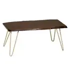 42 Brown And Gold Solid Wood And Iron Coffee Table