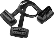 eMagTech 16 Pin Splitter 1 Male & 2 Female Extension Cable Adapter Compatible with OBD II Compliant Vehicles Flat Ribbon Cable 12 Inch 30cm