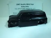 HO Resin Slot Car Body 1967 Austin Mini Van Black AFX TOMY 1.7 Mega-G+