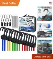 Assorted Heavy Duty Bungee Cords with Hooks - 30 PCS Ideal for Cargo & Camping