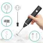 Portable Milk Frother, Egg Beater, USB C Charging with 3 Stainless Whisks Whisk