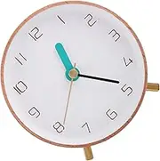 Cabilock Solid Wood Silent Clock Mechanical Desk Clock Desk Gadgets White Plastic