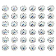 5mm Clay Spacer Beads, 60 Pcs Rhinestone European Polymer Bead, White