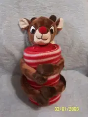 Christmas Rudolph Plush & Rudolph Fleece Throw Blanket 50" X 60" New