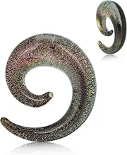 [JESMODA] 2PCS Glass Ear Tapers Plugs 2g 0g 00g Spiral Gauges for Women Men Ear Stretchers Handmade Ear Piercing Jewelry