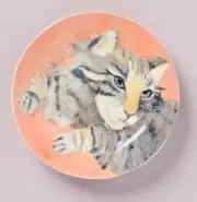 STELLA the TABBY CAT by Carole Akins for ANTHROPOLOGIE Porcelain PLATE -NIB