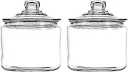 Anchor Hocking Heritage Hill 3 Quart Glass Jar with Lid, Set of 2