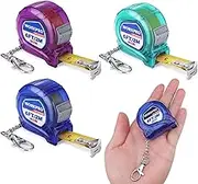 WORKPRO Keychain Tape Measure Set, 3 Pcs Inch/Metric Scale Easy Reading Mini Tape Measurement, 6FT Retractable Pocket Size Small Tape Measure for Engineer, Lightweight, ABS Protective Casing