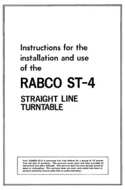 Harman Kardon ST-4-RABCO Turntable Owners Manual