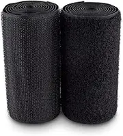 Hook and Loop Tape Black Sew On Hook and Loop Fasteners Set - 1 Yd. x 4 inch Pack of 1 Roll