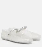 [Jimmy Choo] Jimmy Choo Jelly embellished PU Mary Jane flats AU 7 white