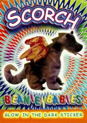 SCORCH, GLOW IN THE DARK STICKER, BEANIE BABIES CARD SERIES 4, YEAR 1999
