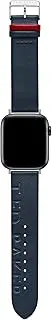 Ted Baker"Ted" Engraved Leather Blue Keeper smartwatch Band Compatible with Apple Watch Strap 42mm, 44mm