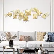 Home Decorations Metal Wall Art, 54 Inch Gold Inspirational Metal Wall Decor Sculpture Hanging for Living Room Office Garden Indoor Outdoor