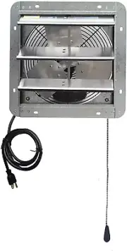 Shutter Exhaust Fan 12in 960 CFM Attic Garage Grow Fan With 3 Speed Thermostat