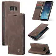 CaseMe Samsung Galaxy S8 Classic PU Leather Folio Case Cover Skin [Coffee]