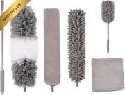 Microfiber Feather Duster 6-In-1 Kit, Extension Pole for Cleaning