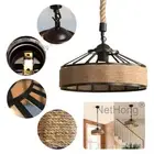 Vintage Retro Industrial Loft Hemp Rope Iron Pendant Ceiling Light Retro Lamp 30
