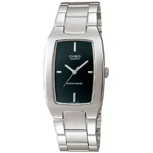 CASIO 清新時尚酒桶型指針紳士腕錶(MTP-1165A-1C)黑色丁字面/27mm