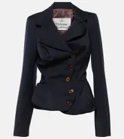 [Vivienne Westwood] Vivienne Westwood Drunken Tailored virgin wool jacket AU 4 blue
