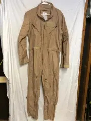 NEW GENUINE US AIR FORCE TAN NOMEX FIRE RESISTANT FLIGHT SUIT CWU-27/P - 46L
