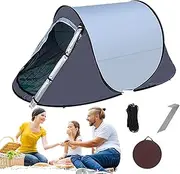 Pop Up Tent, Waterproof Camping Tent 85.83x40.94x39.37 Inches, Portable 1-2 Person Automatic Setup Outdoor Shelter, Easy-Setup Picnic Tent for Hiking, Travel, Blue, Gray