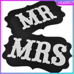 PAIR OF MR AND MRS PHOTO PROPS, MR AND MRS CHAIR SIGNS, WEDD