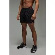Mens Black Man Active Neon Logo 5inch Short