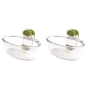 2PK Dexas KlipKup 11cm Plastic 1-Cup Serving Dip Container - Clear Green