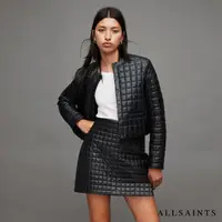 在飛比找momo購物網優惠-【ALLSAINTS】ILSA ARIES 格紋衍縫羊皮皮衣