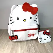 Hello Kitty Character Sanrio Mini Backpack White with Coin Purse Bow 2024 NEW!!!