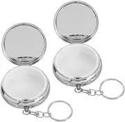 FRCOLOR 2Pcs Portable Keychain Pill Case Compact Medicine Organizer for Emergency Medication Stylish and Convenient Pill Storage for Travel Daily Use and Outdoor Activities