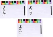 jojofuny 3pcs Portable Music Notation Whiteboard Erasable Plastic Stave Board for Home Classroom Practical Teaching Tool Design for Easy Use Storage