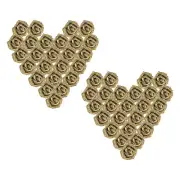 50Pcs Glitter Roses, Foam Artificial Flowers Roses Heads with Stem, Gold