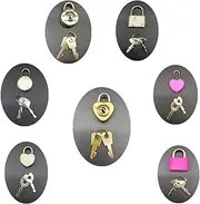 [PMBBSQAU] Mix Color Style Mini Heart Luggage Locks Padlocks Archaize Lock with Keys Pack of 7pcs