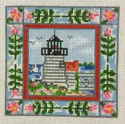 Hand-painted Needlepoint Canvas, Lighthouse , 18" mesh, NEW