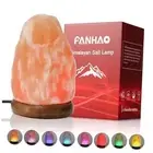USB Himalayan Salt Lamp with 8 Colors Changing, Natural Crystal Salt Rock