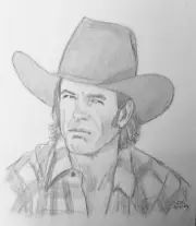 SCOTT GLENN PENCIL DRAWING 11x14 SCOTT GLENN PORTRAIT SKETCH
