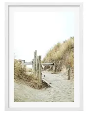 [Profile Australia] Australian Made Byron Beach Path 1 Art Print A3 in White Frame