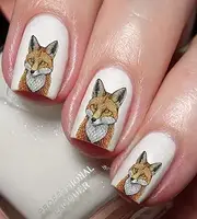 Psychedelic Fox Nail Art Decal Sticker
